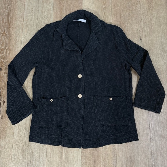 FP Beach Jackets & Blazers - Women's Black Textured Button Blazer Jacket